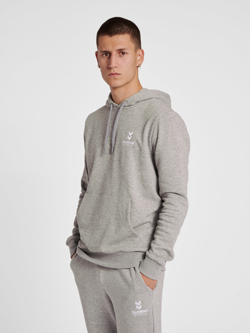 hmlOSCAR HOODIE, GREY MELANGE, model