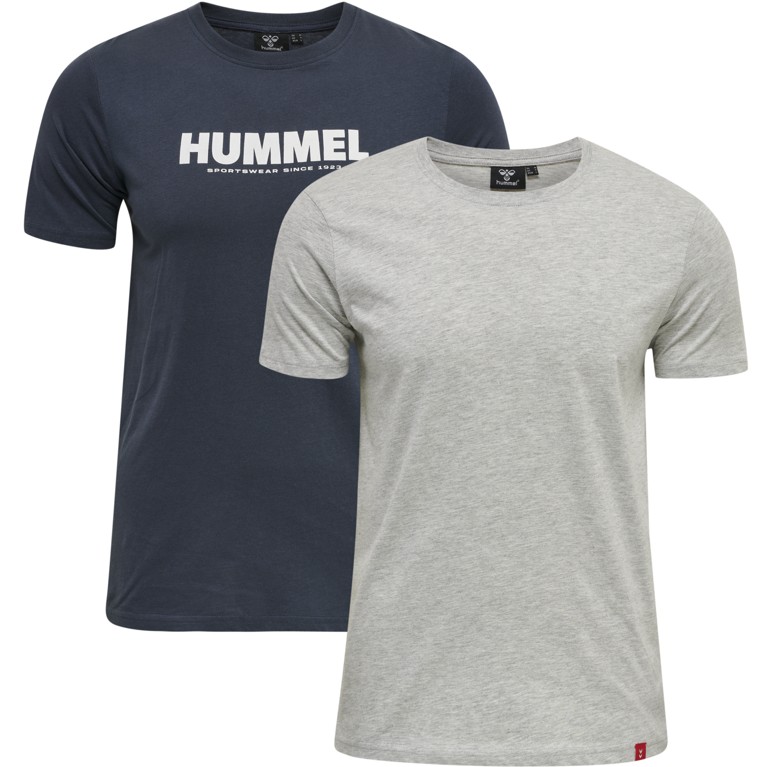 hmlLEGACY 2-PACK T-SHIRT, GREY MELANGE/BLUE NIGHTS, packshot