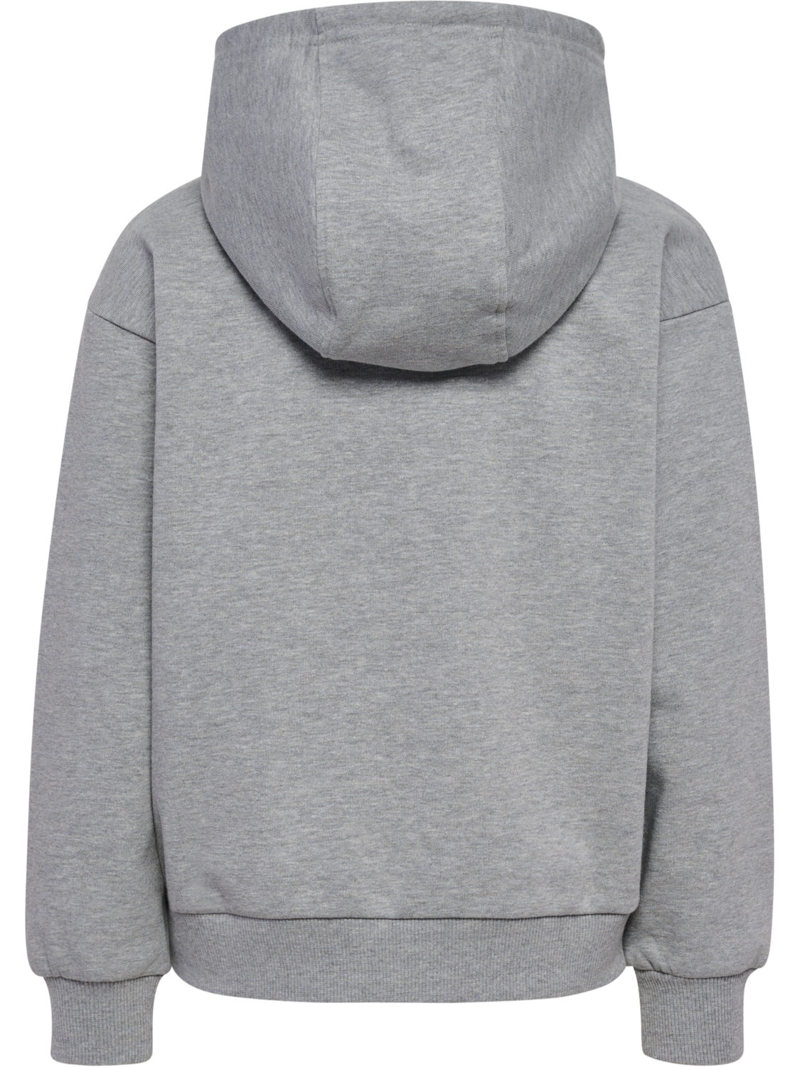 hmlJR LOOSE ZIP HOODIE BEE, GREY MELANGE, packshot