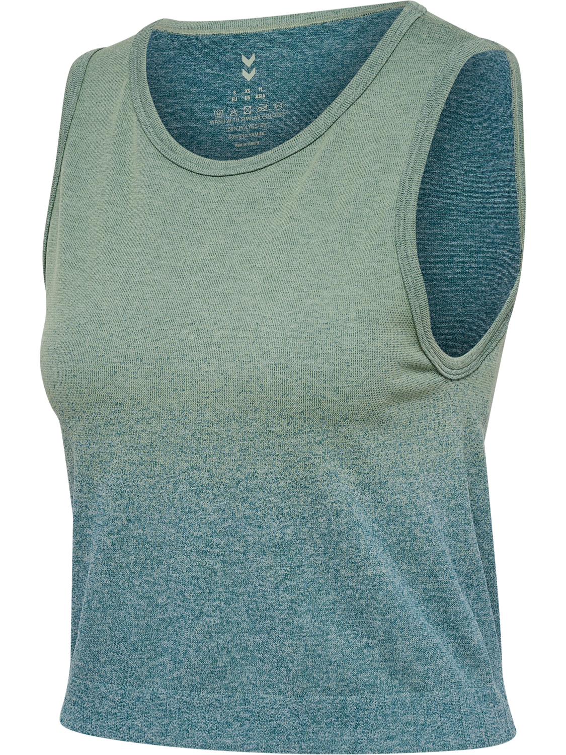 hmlYOGA SEAMLESS GRADIENT CROP TOP, BALSAM/FROSTY GREEN, packshot