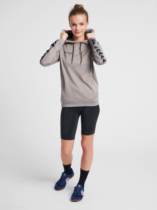 hmlAUTHENTIC POLY HOODIE WOMAN, GREY MELANGE, model