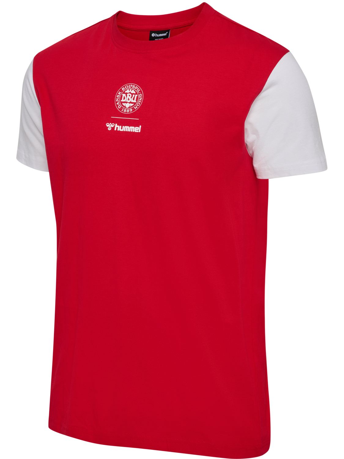 DBU 26 FAN RED-WHITE TEE SS, TANGO RED/WHITE, packshot