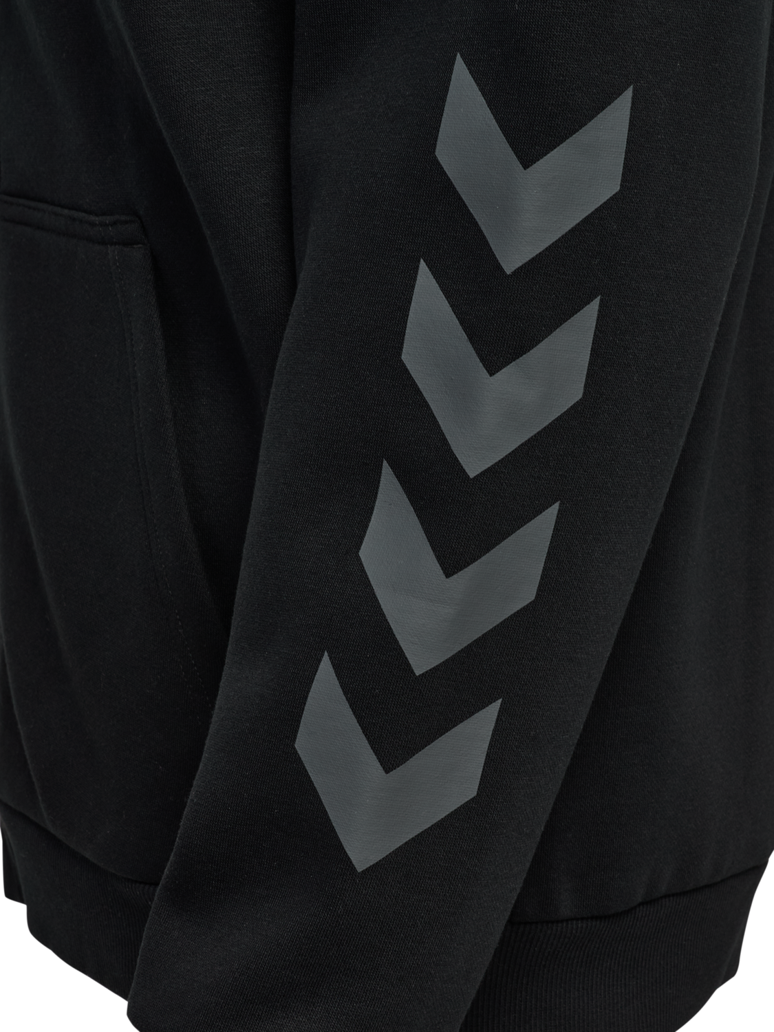 hmlKEEPER CHEVRON ZIP HOODIE, BLACK, packshot