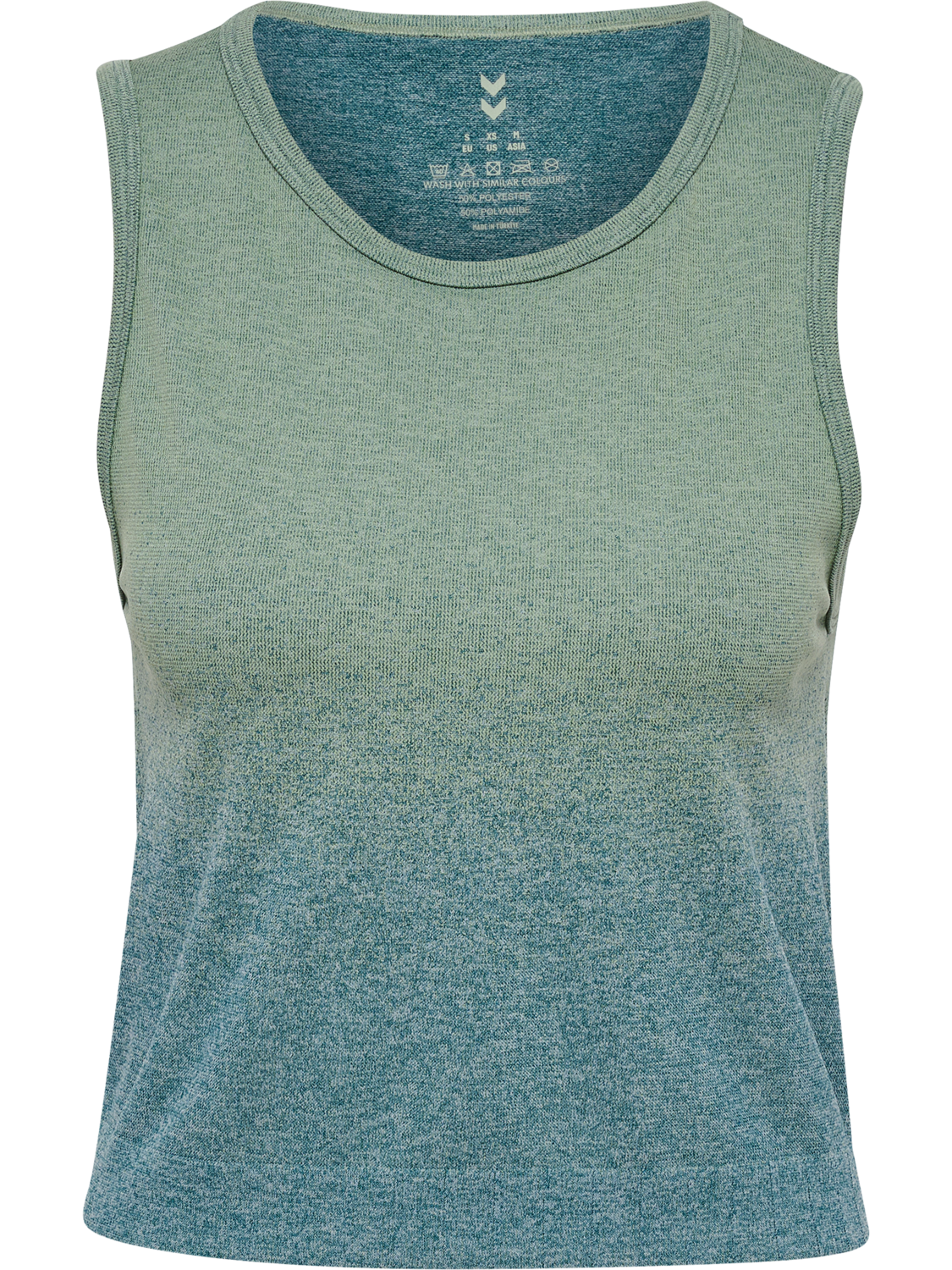 hmlYOGA SEAMLESS GRADIENT CROP TOP, BALSAM/FROSTY GREEN, packshot
