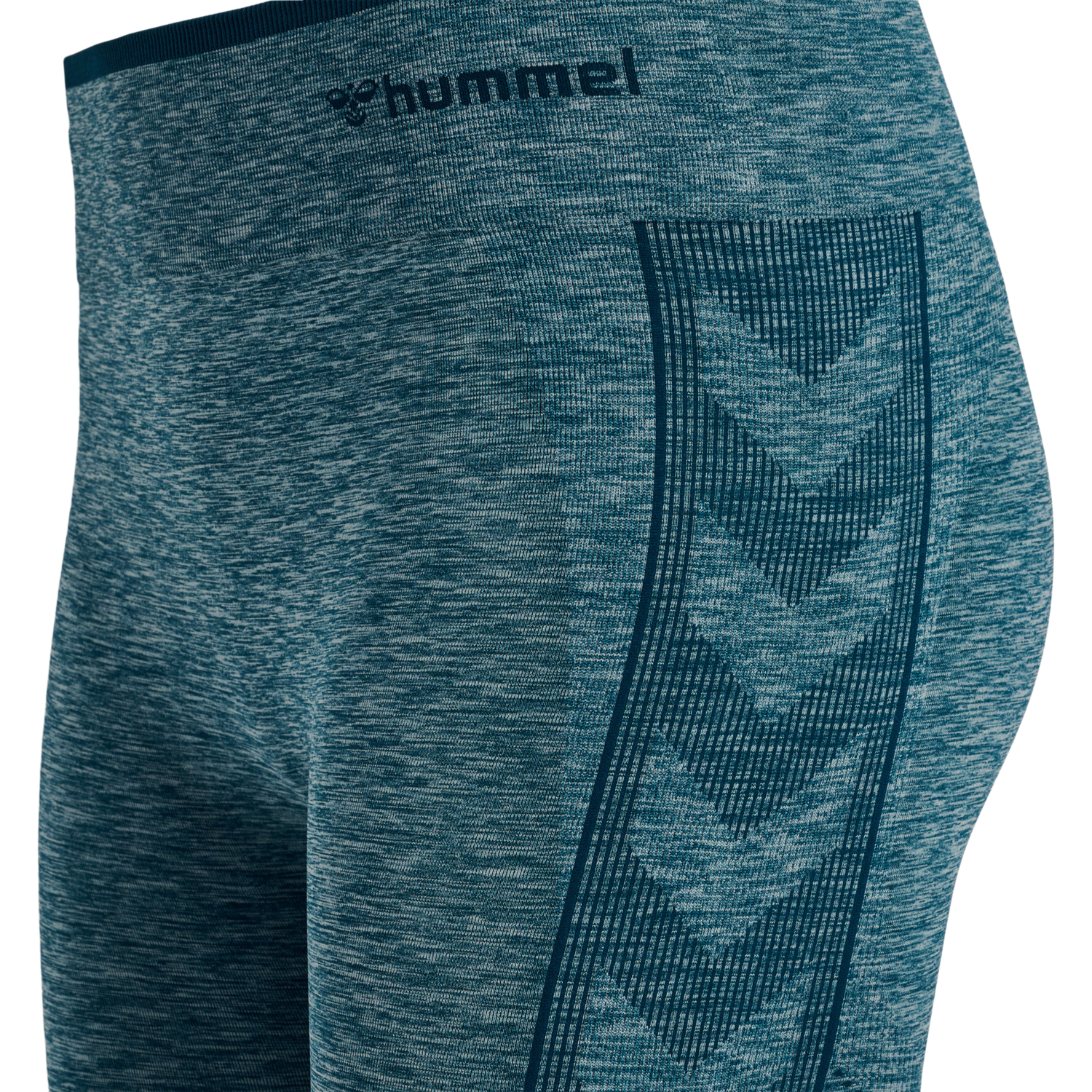 hmlMT UNA SEAMLESS MID WAIST TIGHTS, DEEP TEAL MELANGE, packshot