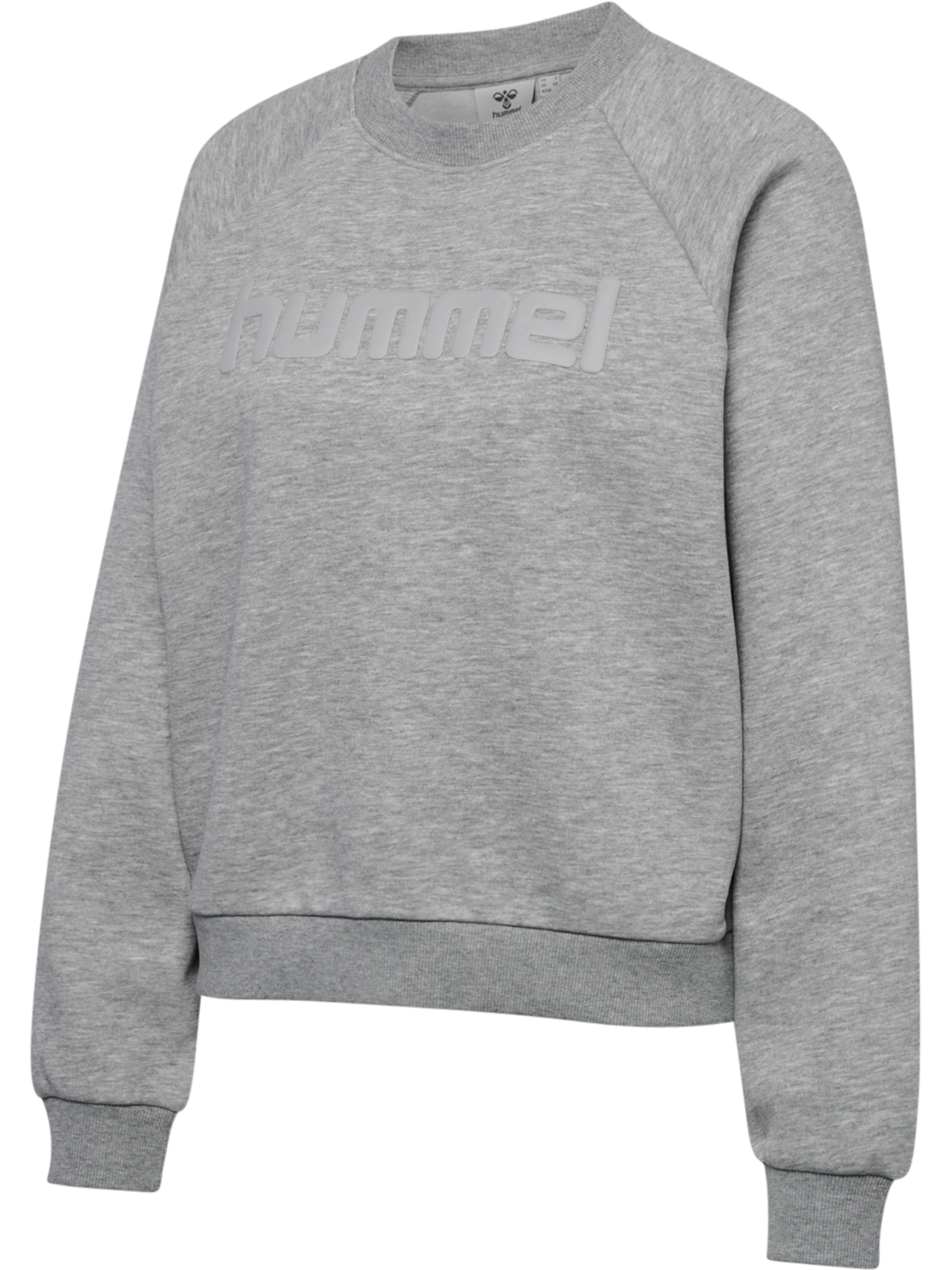 hmlKEEPER W BOXY GRAPHIC CREWNECK, LIGHT GREY MELANGE, packshot
