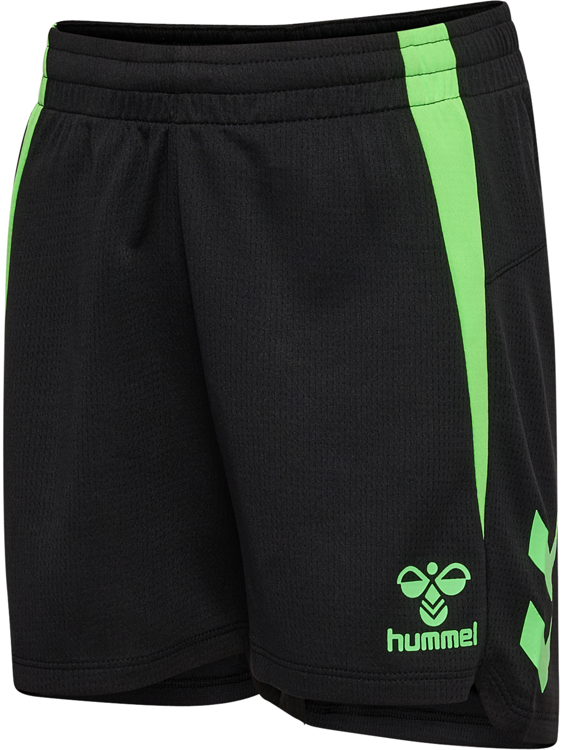 hmlLEAD 2.0 SHORTS KIDS, BLACK/GREEN GECKO, packshot