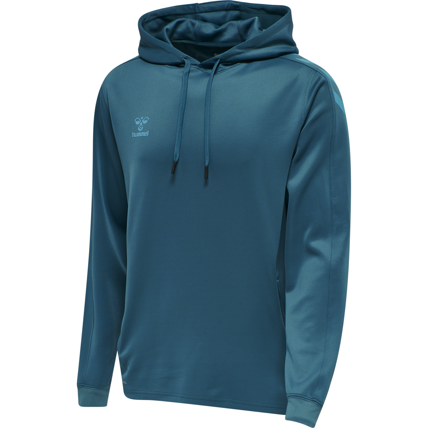 hmlCORE XK POLY SWEAT HOODIE, BLUE CORAL, packshot