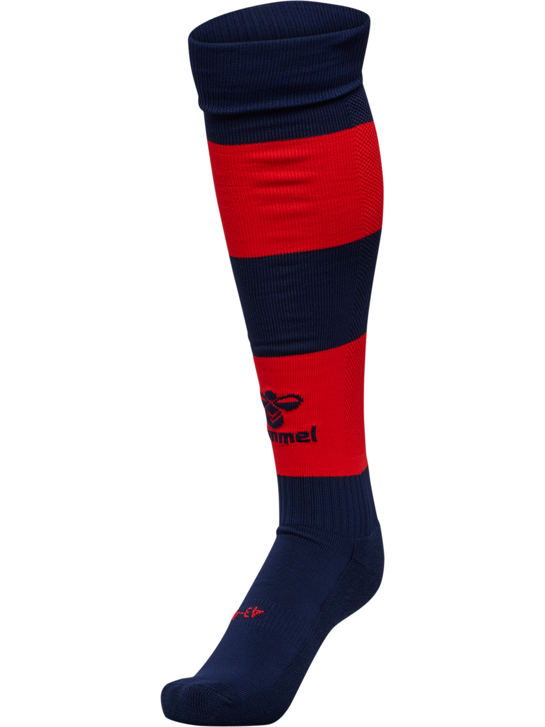 hmlESSENTIAL STRIPE FOOTBALL SOCKS, MARINE/TRUE RED, packshot