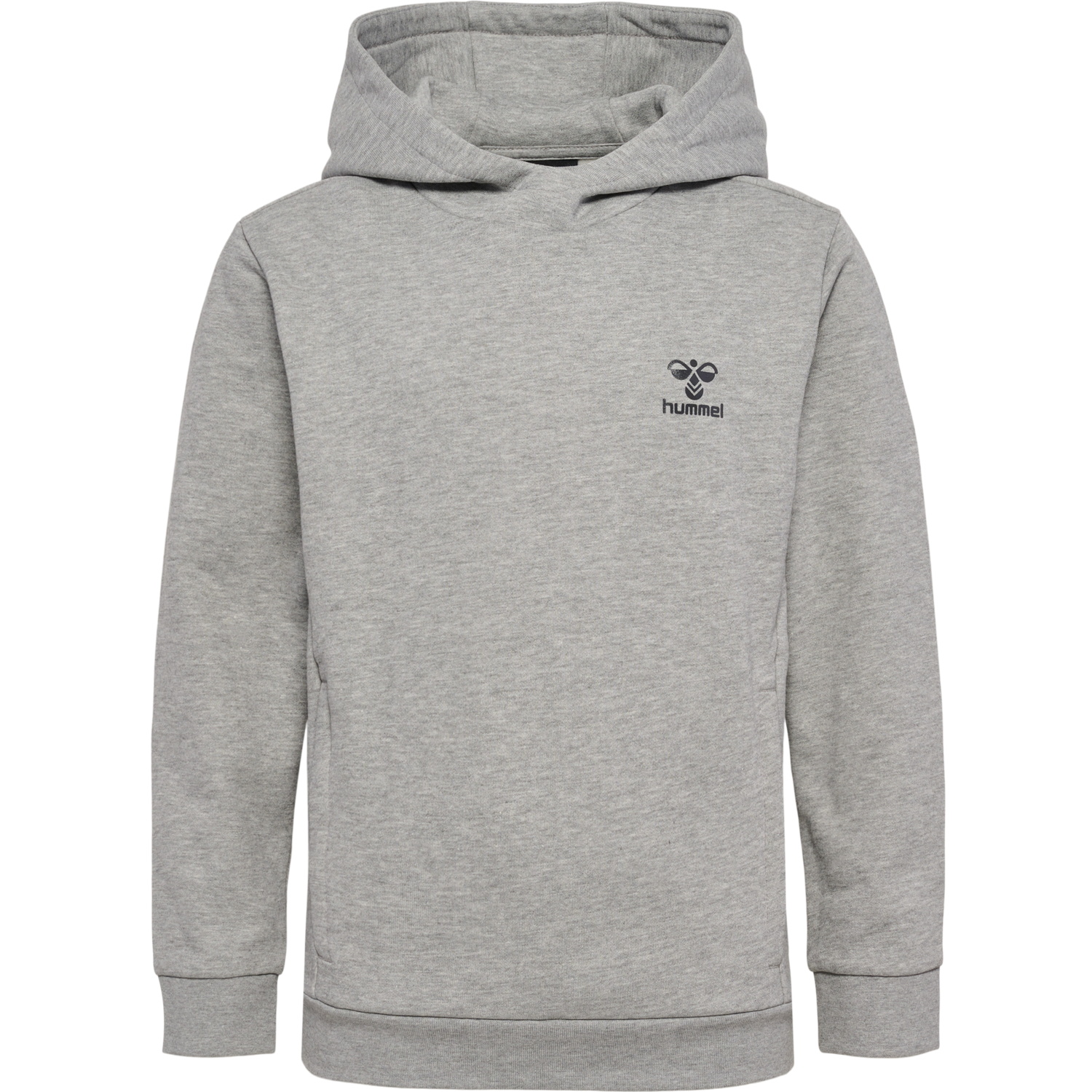 hmlOFFGRID HOODIE KIDS, GREY MELANGE/FORGED IRON, packshot