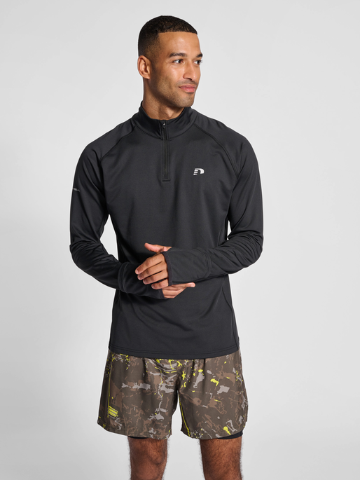 nwlLAKEWOOD 1/2 ZIP L/S MEN, BLACK, model